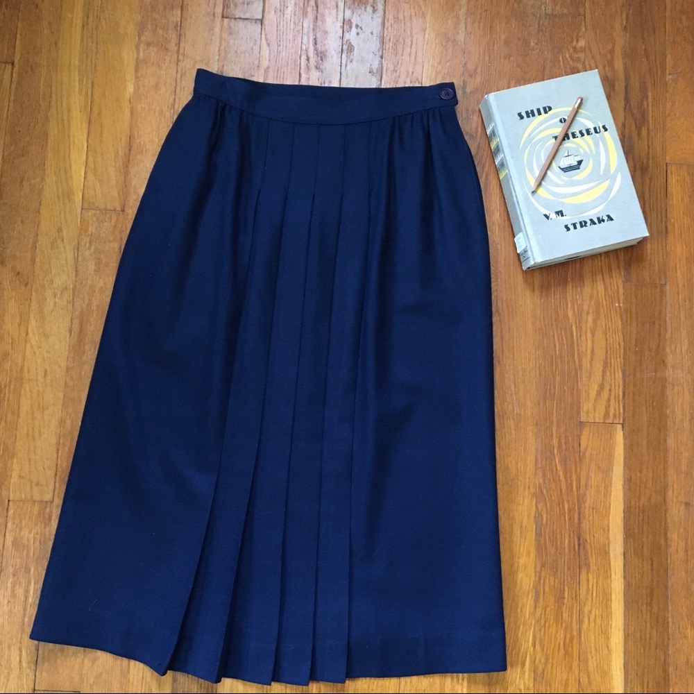 Pendleton Pleated Navy Skirt